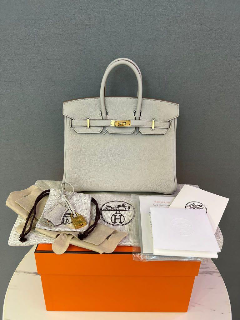 Hermes birkin 25 8L Beton Togo ghw stamp Z full set