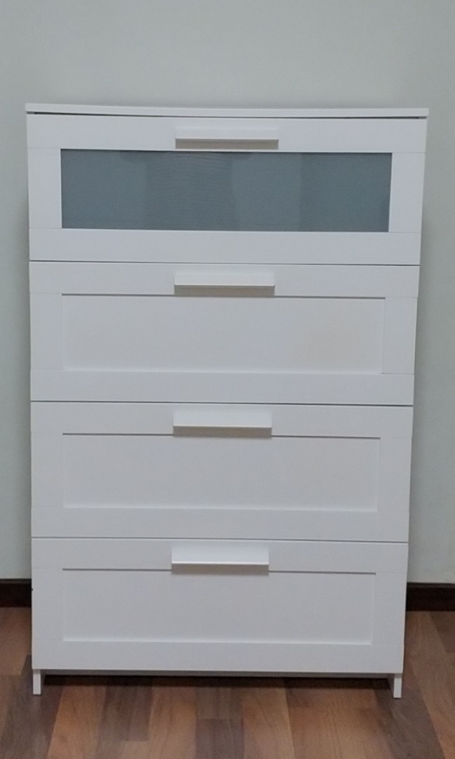 Ikea Brimnes Chest Of 4 Drawers, Ikea Dresser With Frosted Glass Drawers