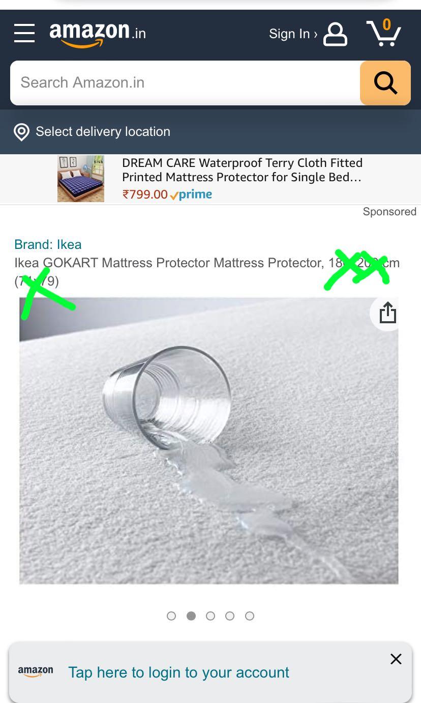 IKEA GOKART Mattress Protctor Single Size Bed, Furniture & Home Living