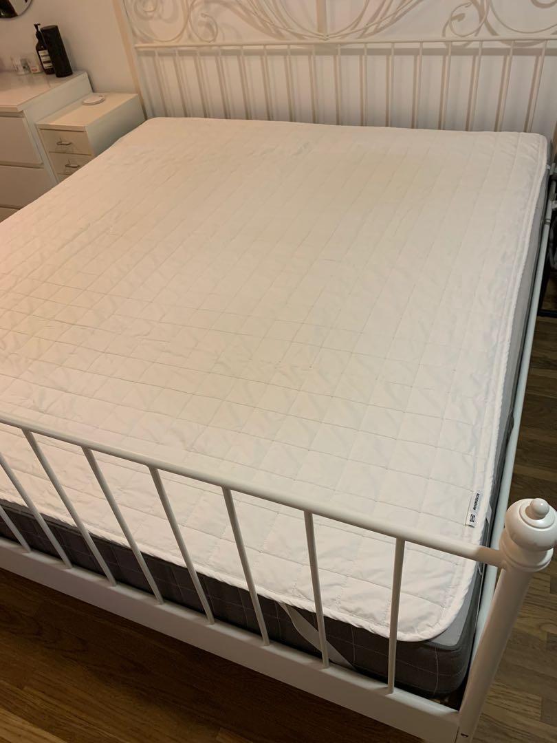 IKEA king size bed and mattress, Furniture & Home Living, Furniture