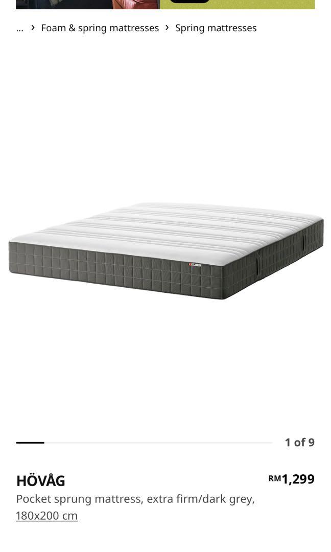 IKEA king size bed and mattress, Furniture & Home Living, Furniture