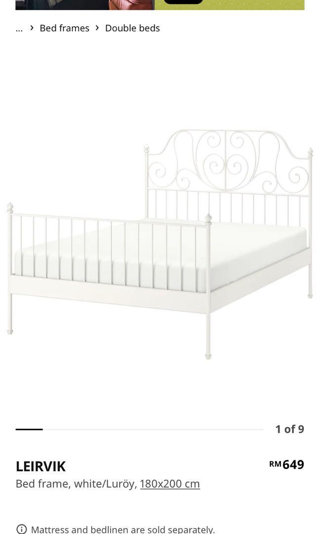 IKEA king size bed and mattress, Furniture & Home Living, Furniture