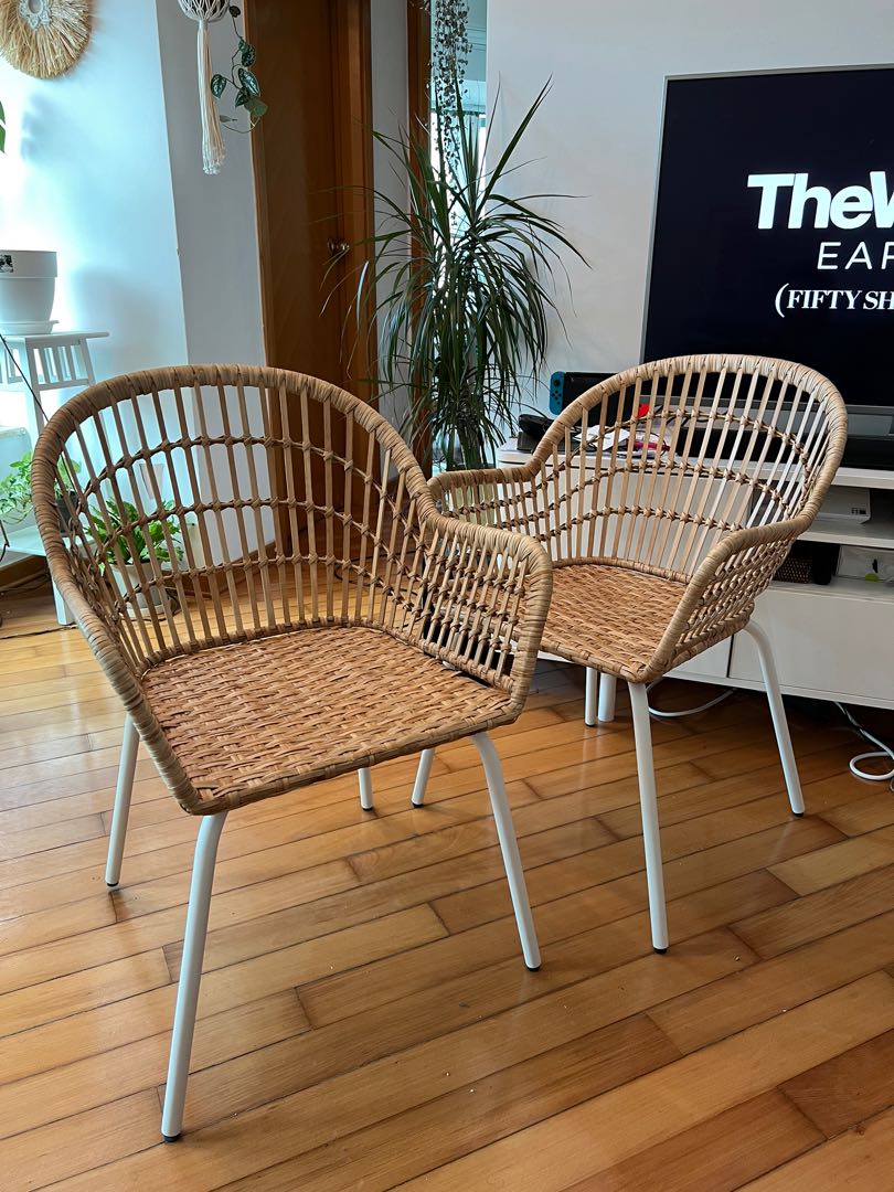 IKEA Nilsove Rattan Chairs 藤椅, 傢俬＆家居, 傢俬, 椅子- Carousell