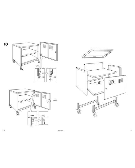 IKEA PS Grey Metal with Wheels, Furniture & Home Living