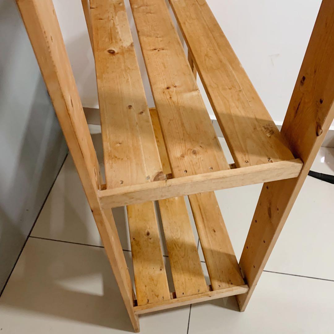 Ikea Wood Shelf (4 tier), Furniture & Home Living, Furniture, Shelves