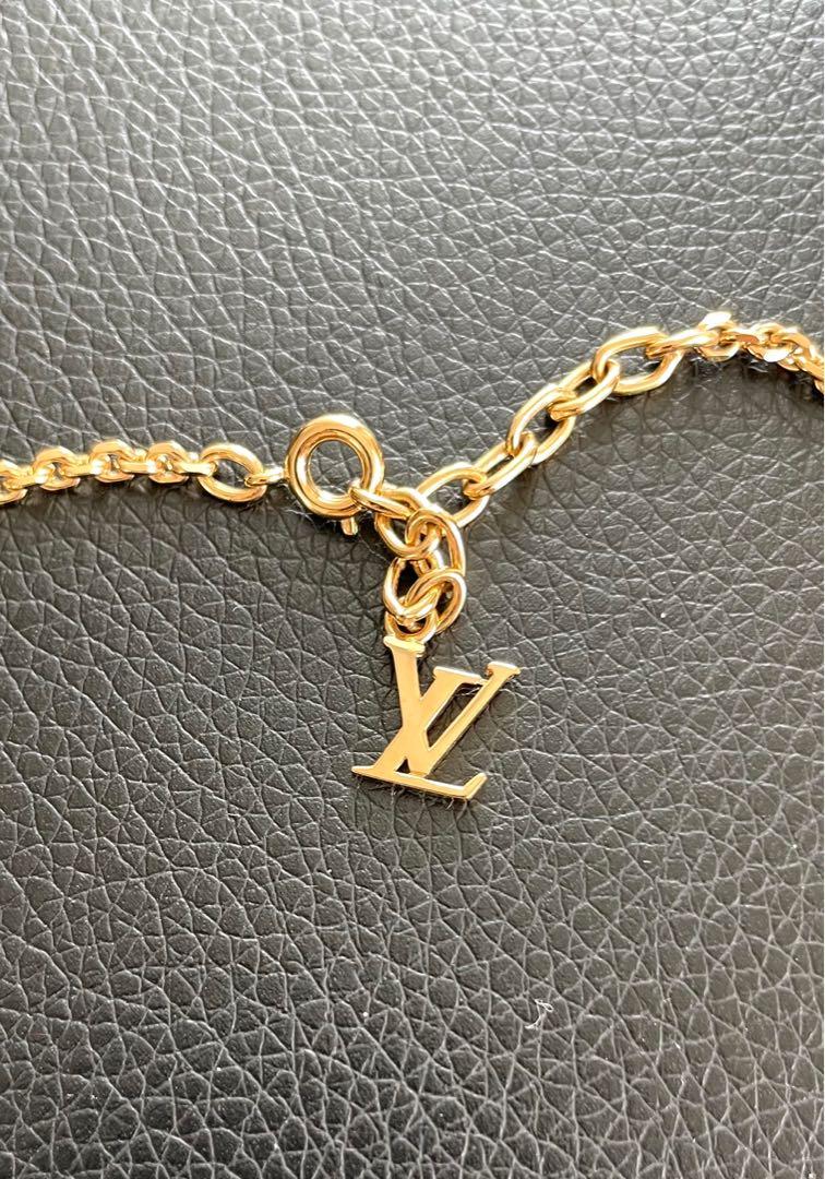 LOUIS VUITTON LOUIS VUITTON Collier Gamble Necklace Gold Plated Red Used  M66829 LV women M66829