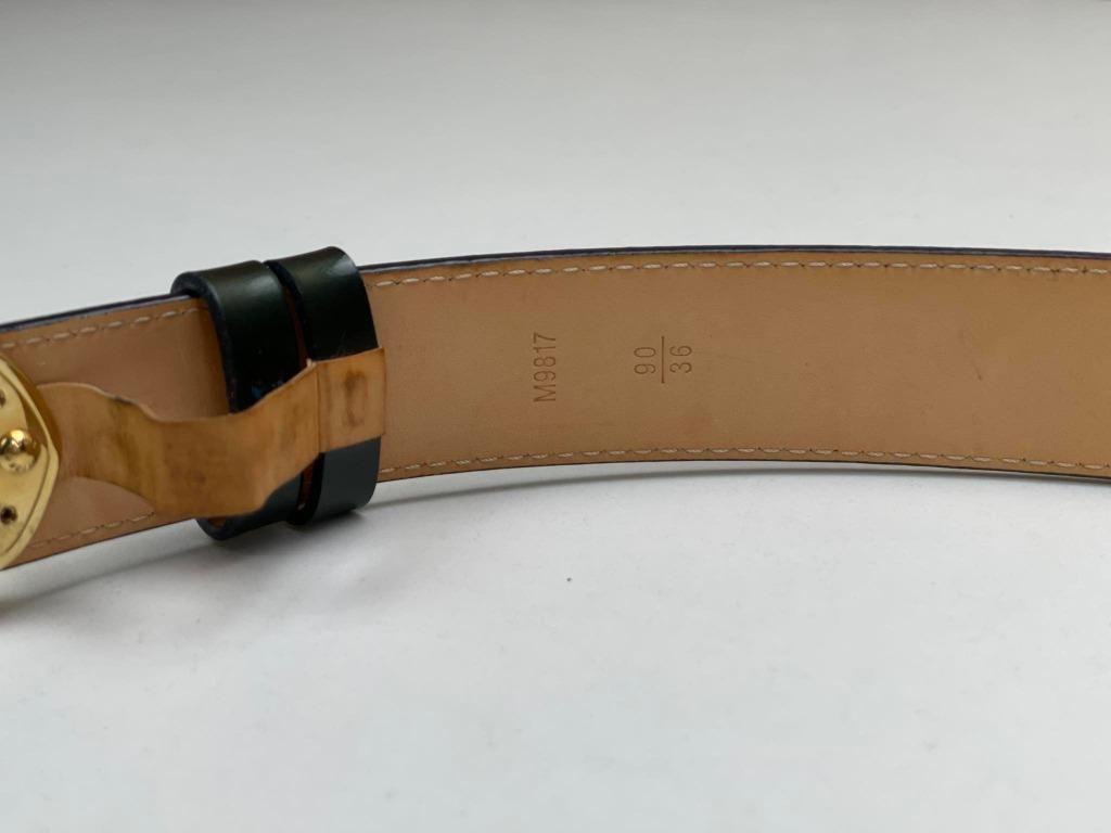 Auth Louis Vuitton Saint-Tulle Wood Belt Size 85/34 Brown N1001 Used F/S