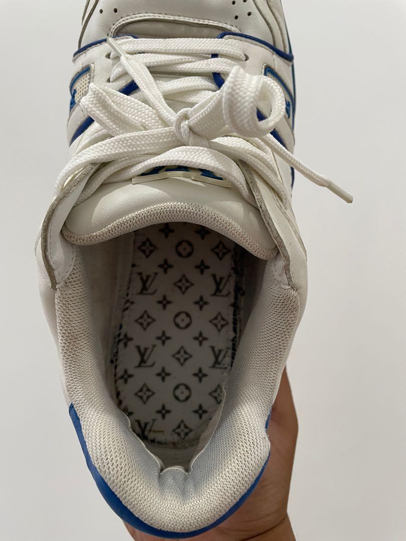 Louis Vuitton Trainer White Blue Sole 2021, Fesyen Pria, Sepatu