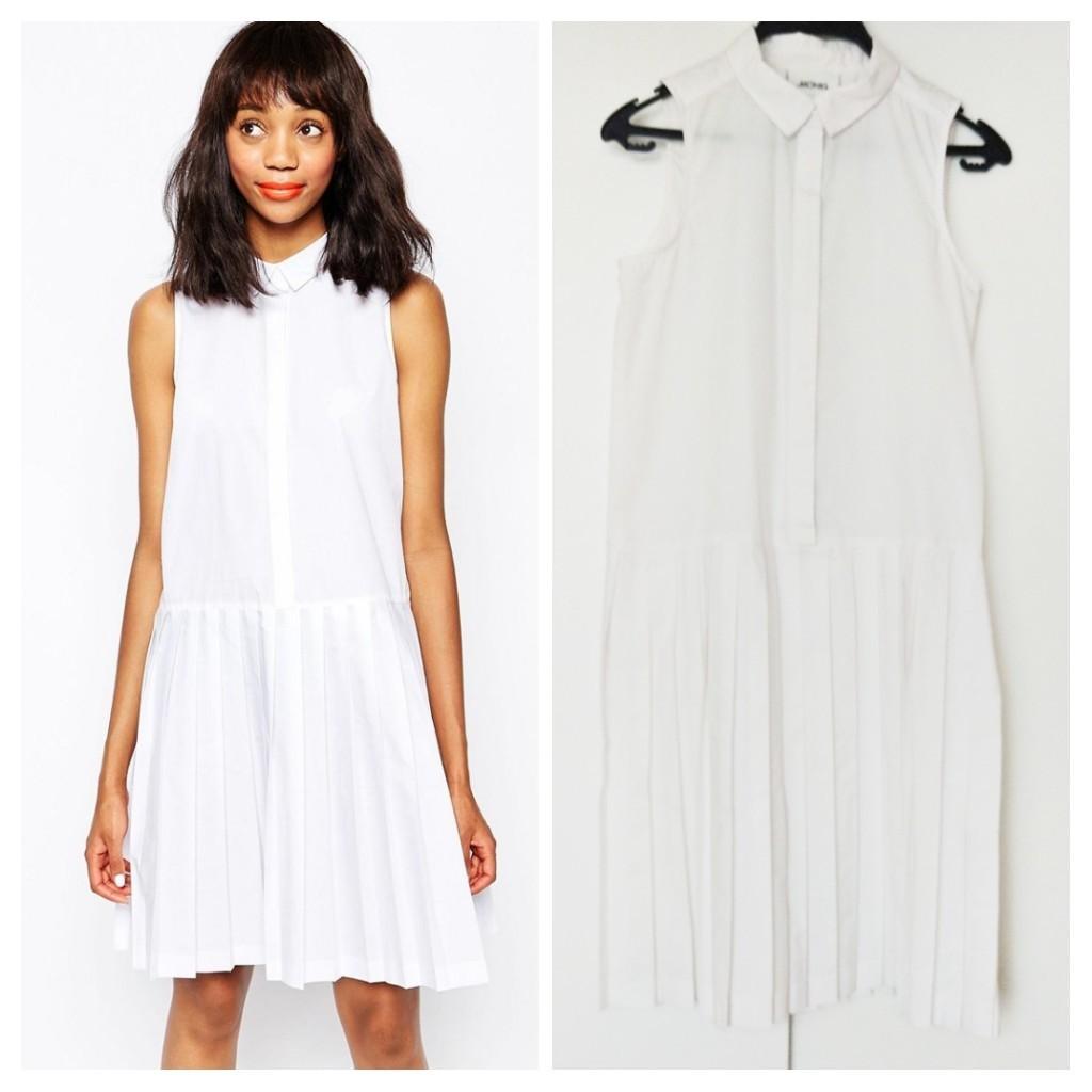 Monki Pleated Dress in White Carousell