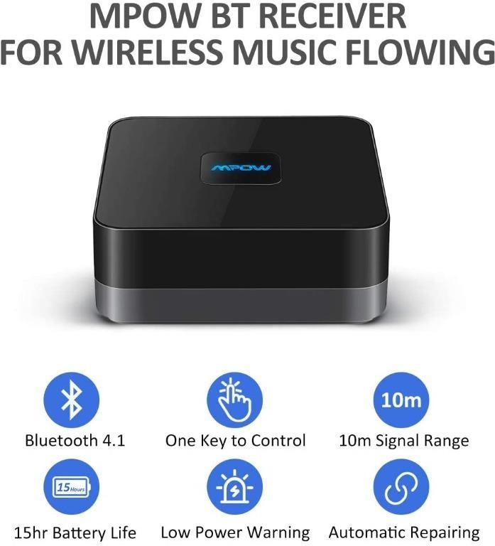 Mpow BH070A Bluetooth Audio Adapter Bluetooth Receiver for Music Streaming, Wireless Audio