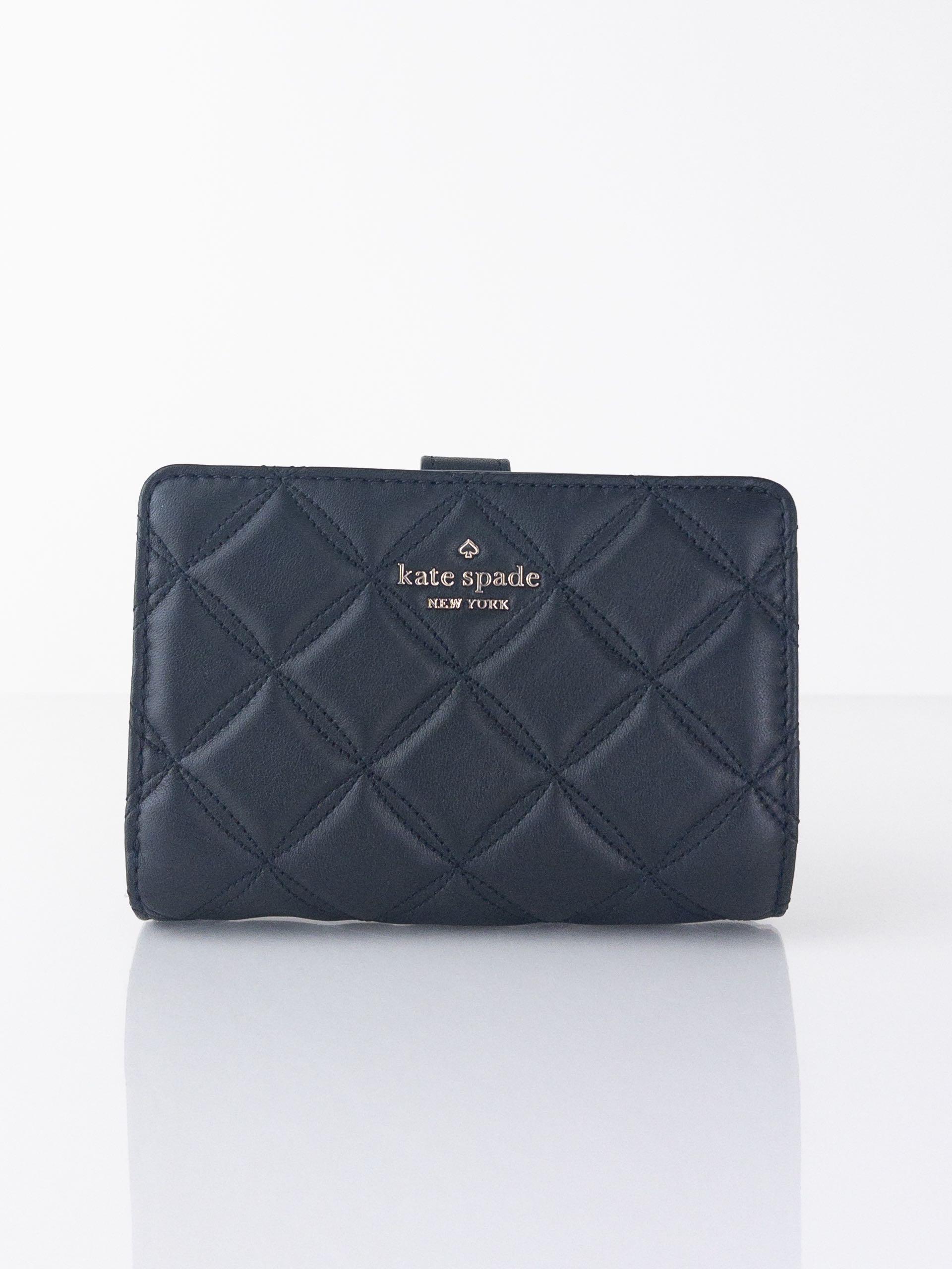 NEW KATE SPADE WLRU6344 MEDIUM COMPACT BIFOLD WALLET NATALIA QUILTED BLACK Women s Fashion Bags Wallets Wallets Card Holders on Carousell