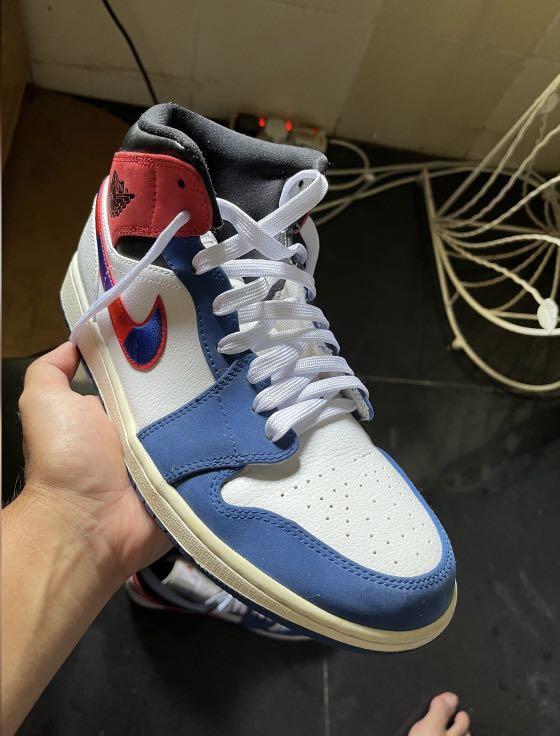 Nike Air Jordan 1 Mid Rush Blue, Men's 