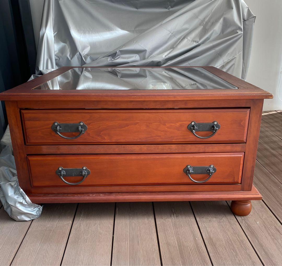 Picket and Rail Wood Coffee Table, Furniture & Home Living, Furniture