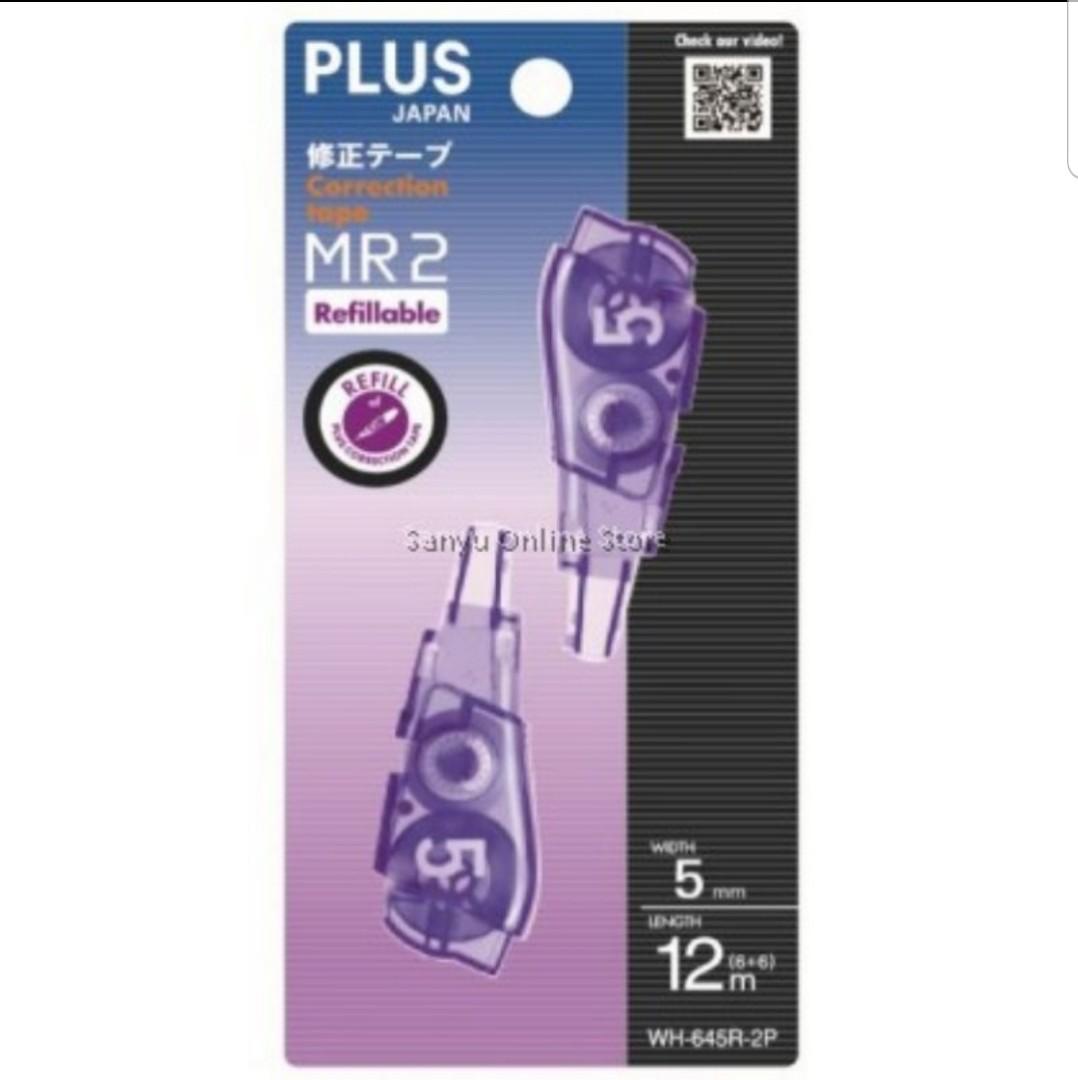 PLUS MR2 Mini Refillable Correct Correction Tape Width 4.2mm Length 6m & 3 Refills