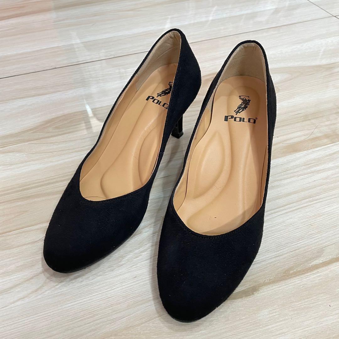 Black polo heels