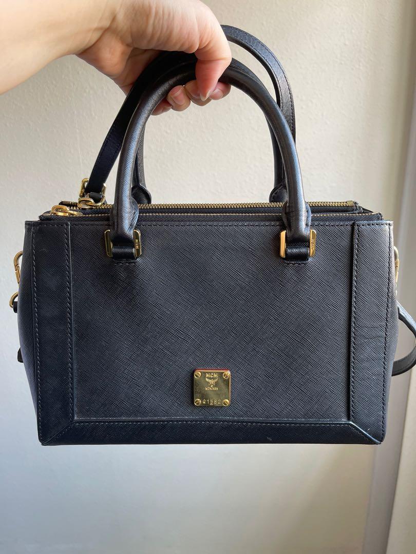 Pre loved MCM black leather bag