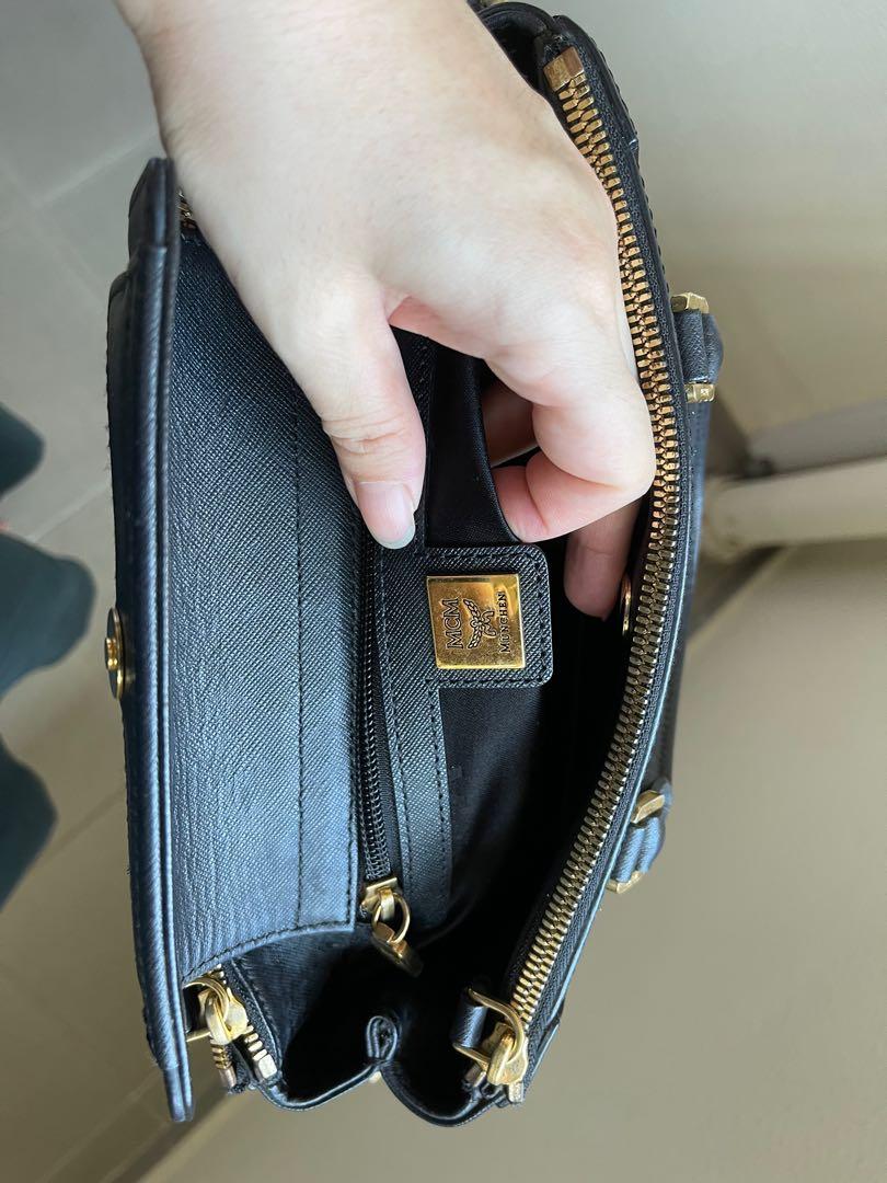 Mcm black leather bag new arrivals