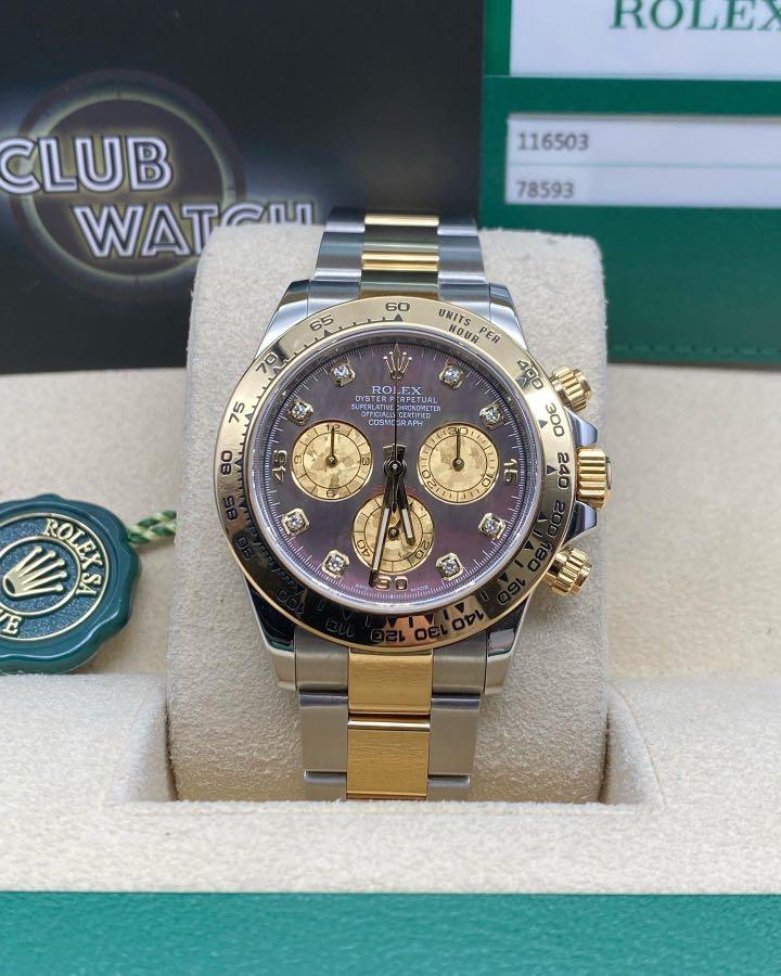 Rolex Daytona ng Blk Fullset 97 New 17年date 黑貝殼面 鑽石時計 已停產 罕有 金鋼 名牌 手錶 Carousell