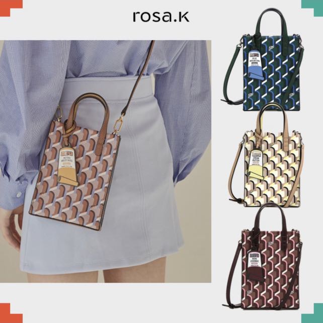 ROSA.K Cavas Monogram Day Tote Small Shoulder Crossbody Tote Bag