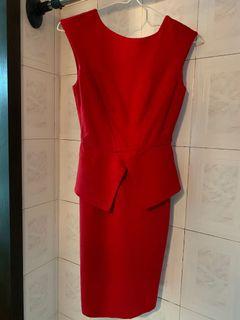 ted baker red peplum dress