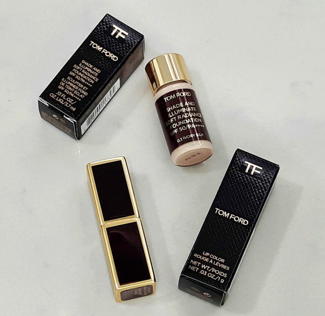 Tom Ford Shade and Illuminate Soft Radiance Foundation SPF 50 in  Ivory  Silk, /Lip Cplor in 16 Scarlet Rouge, 1g, Beauty & Personal Care,  Face, Makeup on Carousell
