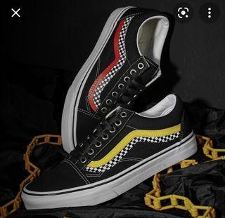 old skool orange vans