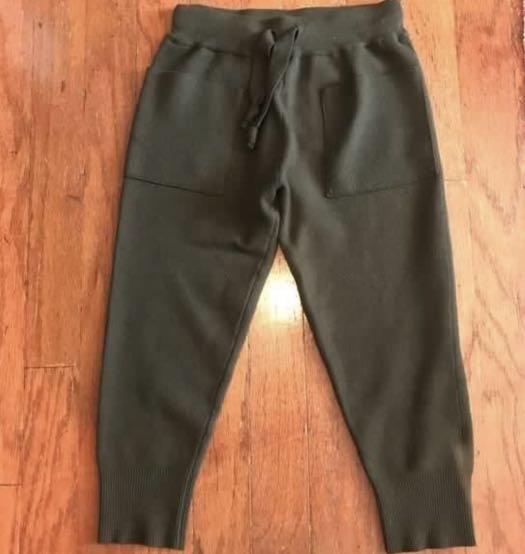 Zara knit jogger pants army, Fesyen 