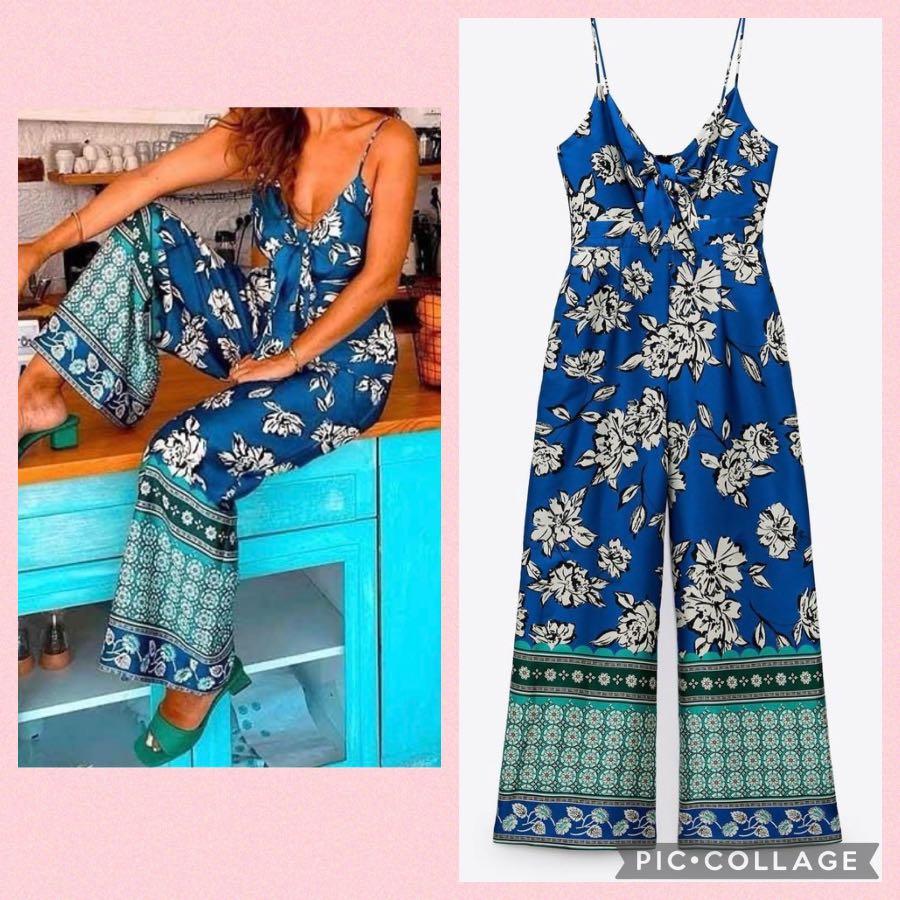 Zara printed shop jumpsuit