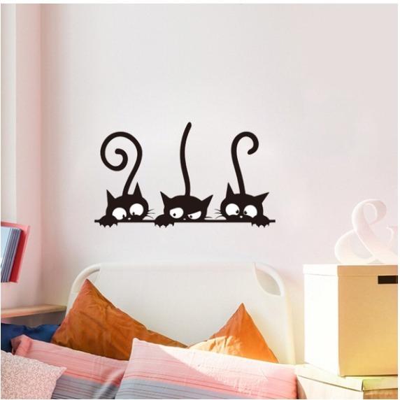 Lovely Three Black Cat DIY Wall Stickers Animal Room Decoration Vinyl Stickers