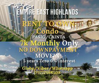 5000 Monthly Cheapest Pasig 1br Condo NO DOWNPAYMENT RENT TO OWN EMPIRE EAST ORTIGAS BGC RIZAL