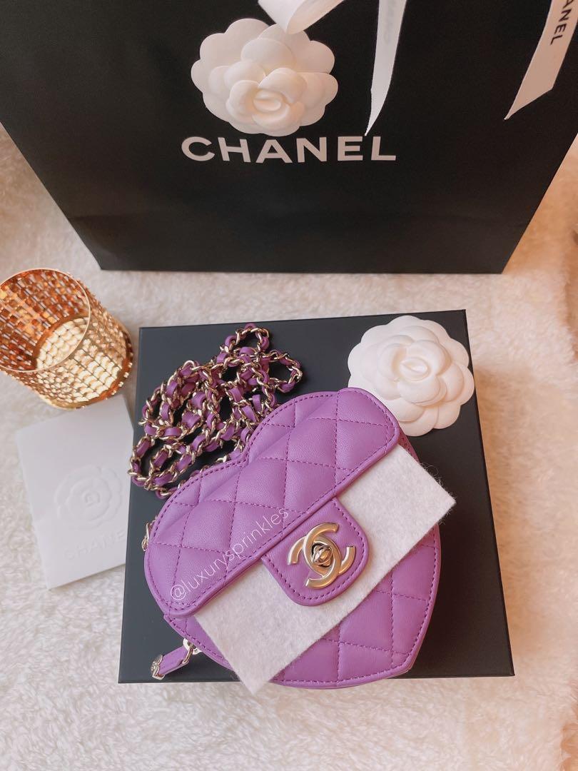 RESERVED 💜 RARE Chanel Heart Bag 22s Purple 💕  Spring Summer 2022,  Luxury, Bags & Wallets on Carousell