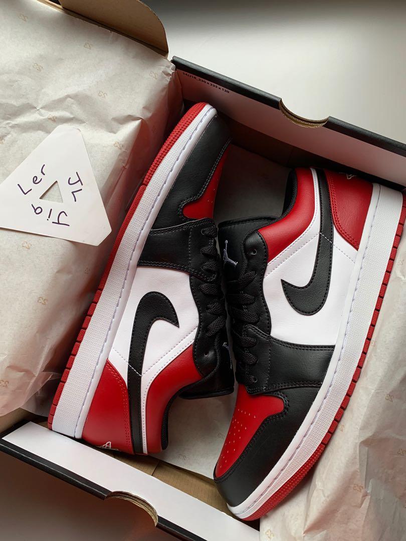 Air Jordan 1 Low Bred Toe UK12 Men s Fashion Footwear Sneakers