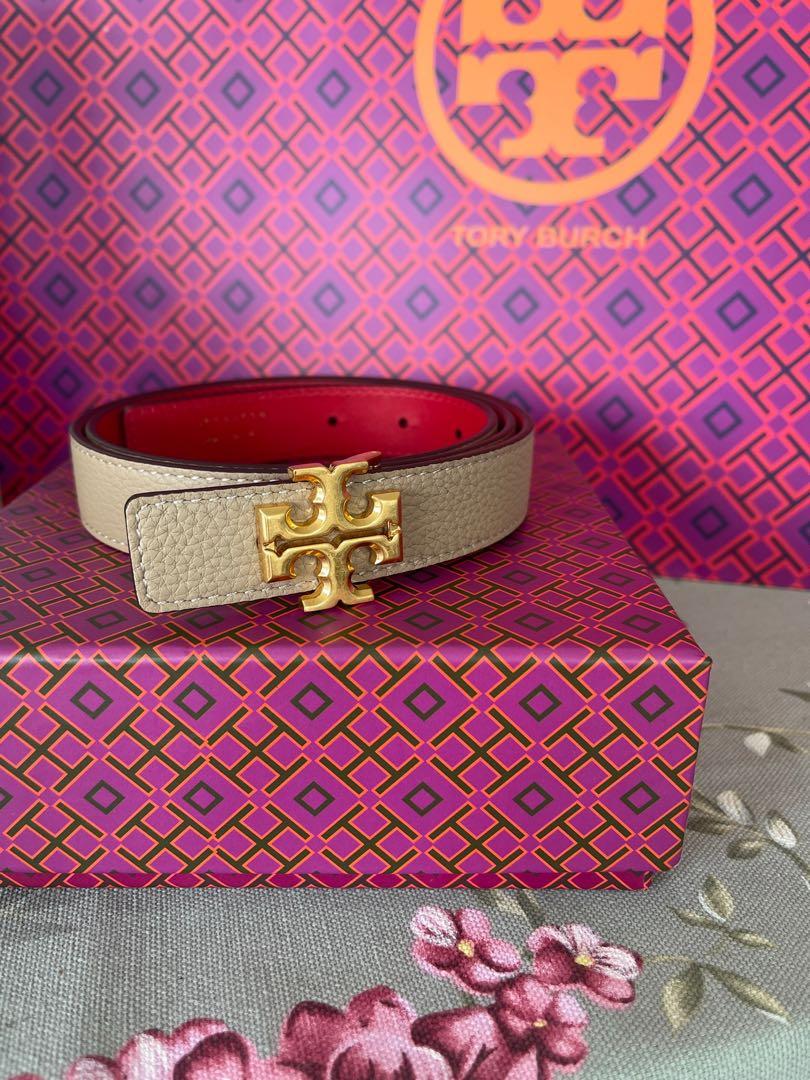 Authentic Tory Burch women Kira reversible belt in grey leather, Luxury,  Accessories on Carousell