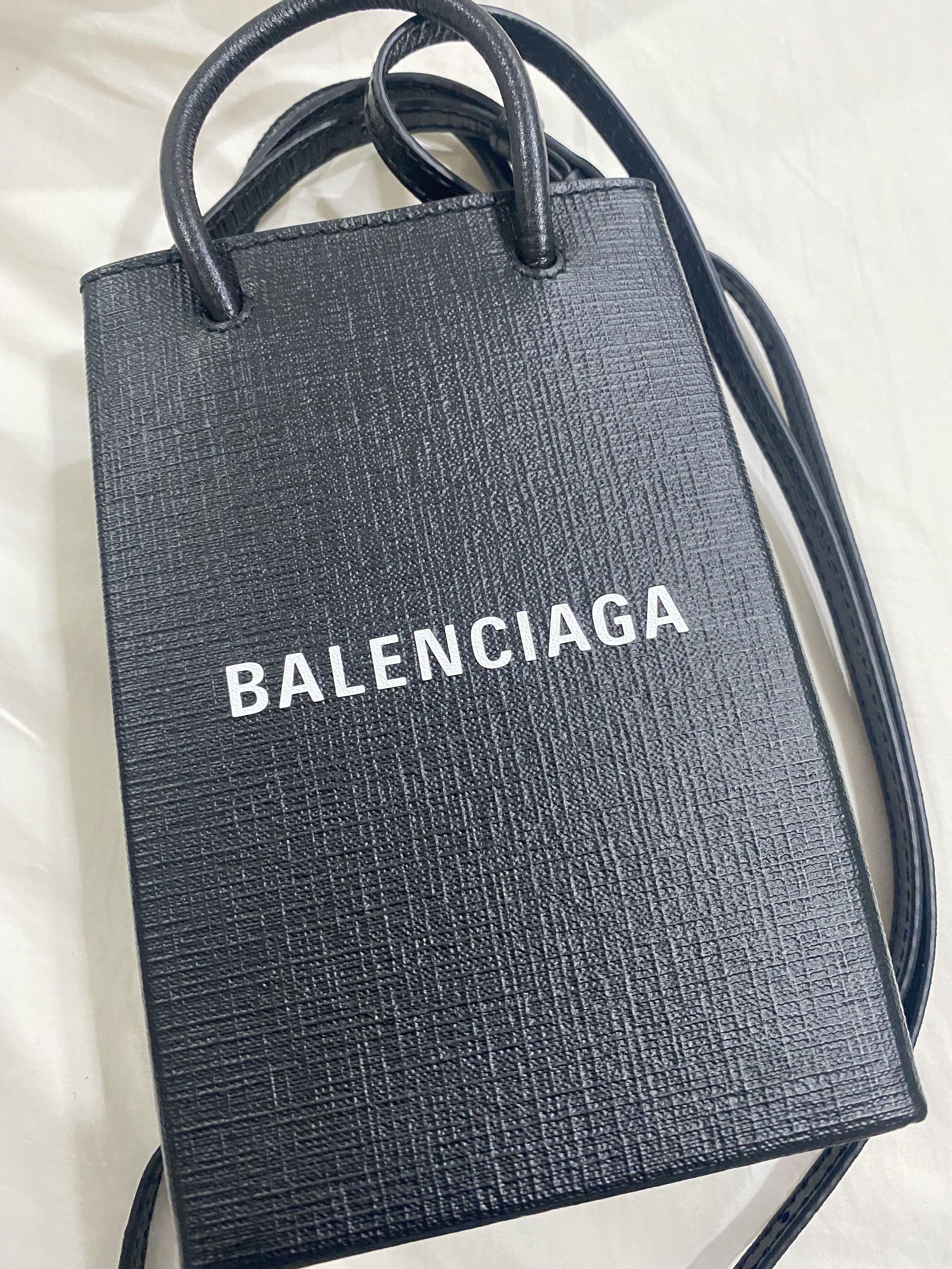 Balenciaga Mini Shopping Bag in Black, Luxury, Bags & Wallets on
