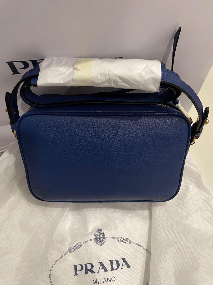 Prada Navy Blue Vitello Phenix Bandoliera Leather Crossbody Bag – Queen Bee  of Beverly Hills