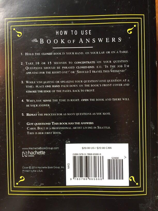 Book of answers carol Bolt, Hobbies & Toys, Books & Magazines, Fiction