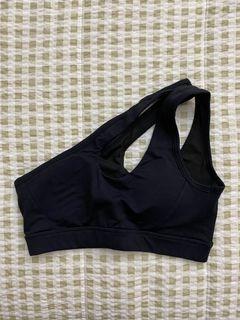 BRAND NEW One Shoulder Padded Sports Bra (Black - XS)