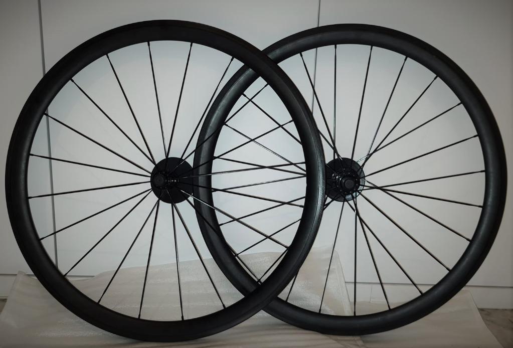 Carbon wheelset 700c 38mm for road bicycle, Sports Equipment, Bicycles   Parts, Parts  Accessories on Carousell
