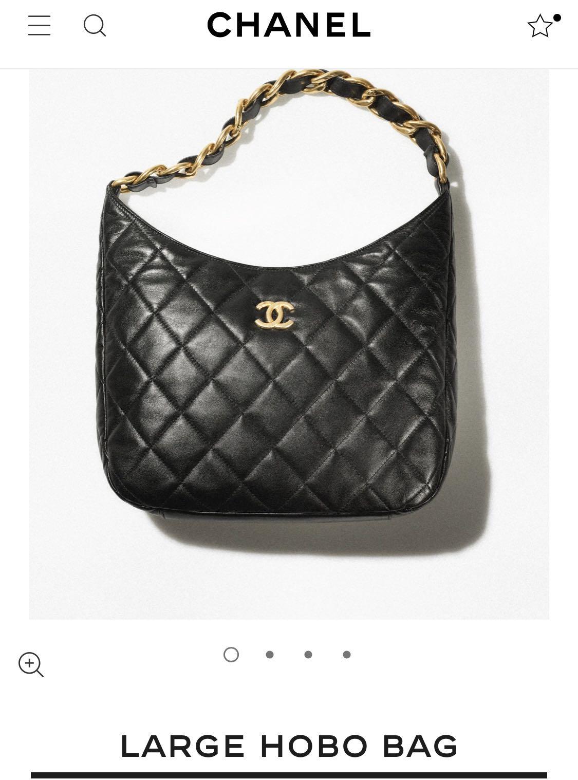 Chanel Large Hobo bag 2022 metal chain 粗鍊, 名牌, 手袋及銀包- Carousell