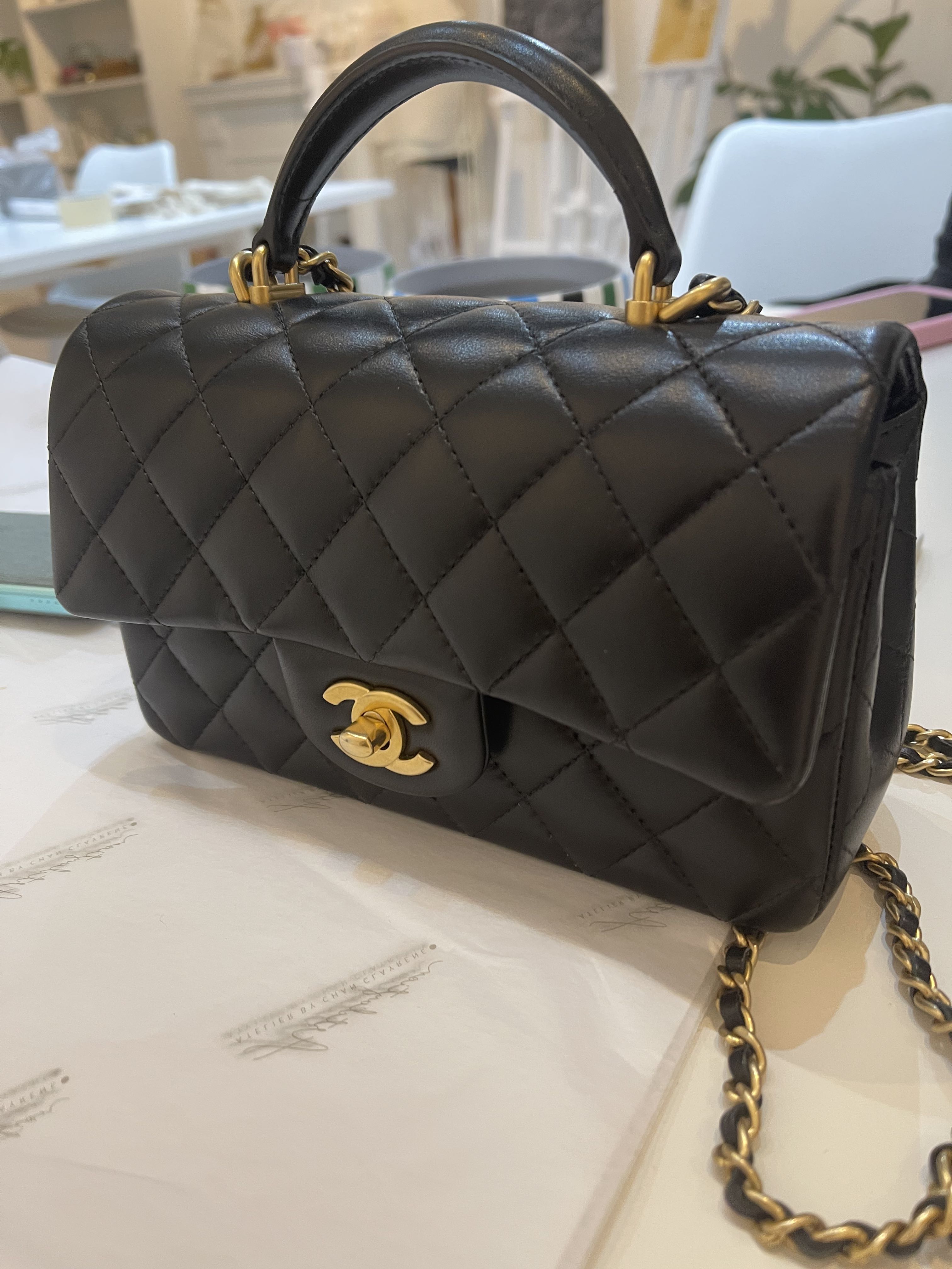 Chanel Mini CF with Handle, Luxury, Bags & Wallets on Carousell