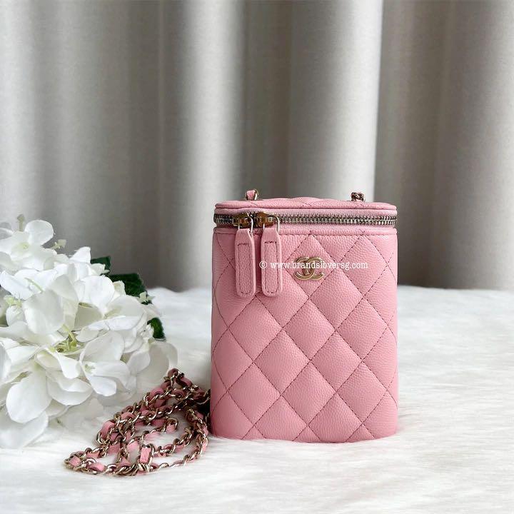 Chanel Vertical Vanity In 22C Sakura Pink Caviar LGHW