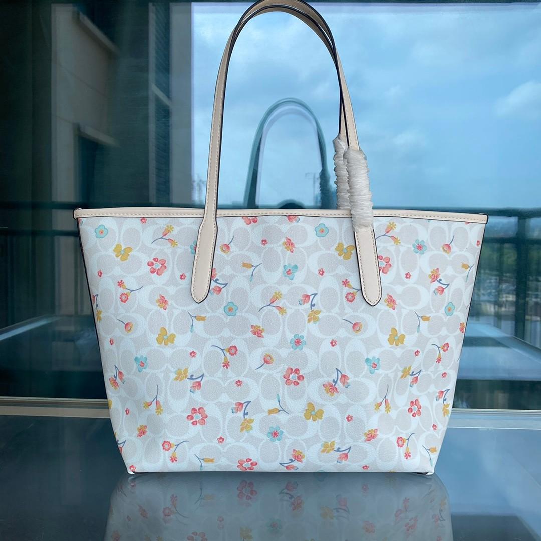 Coach floral print deals tote