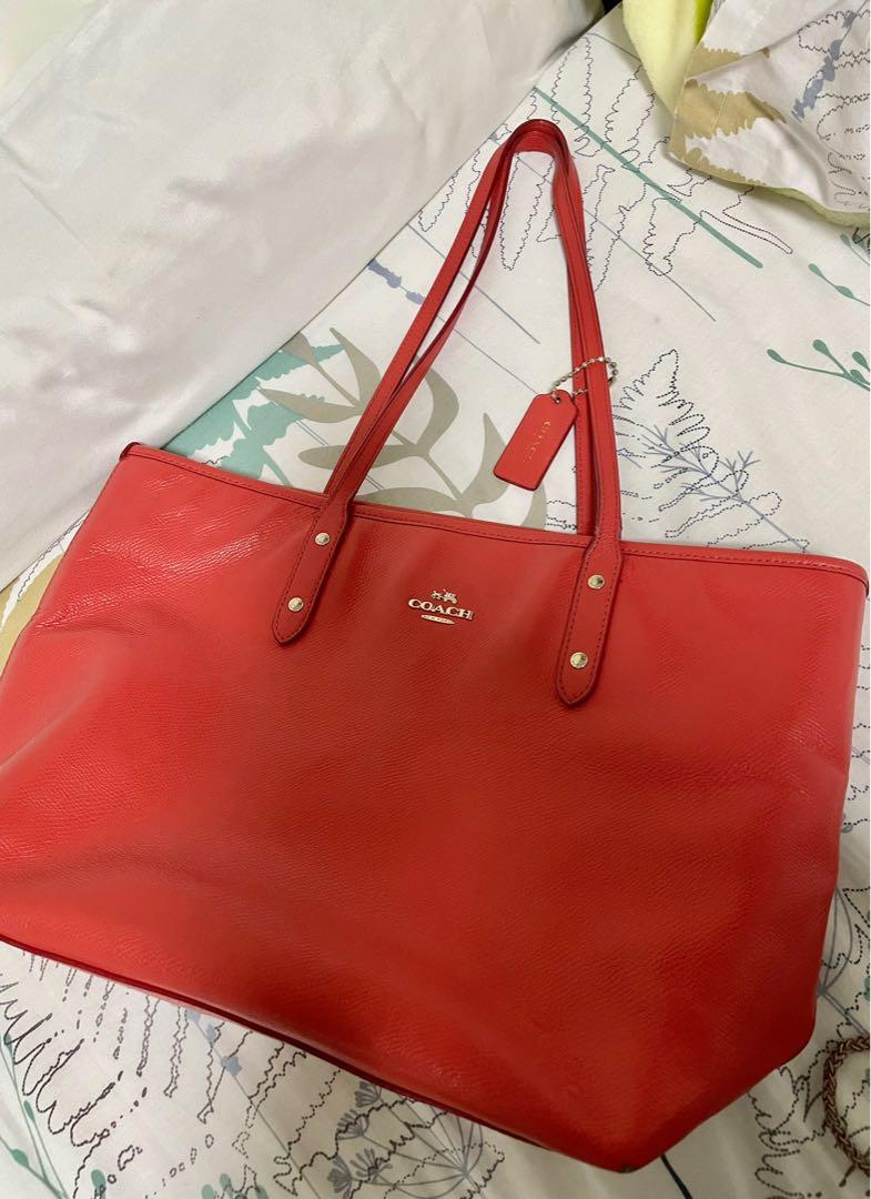 Coach orange tote bag 2025
