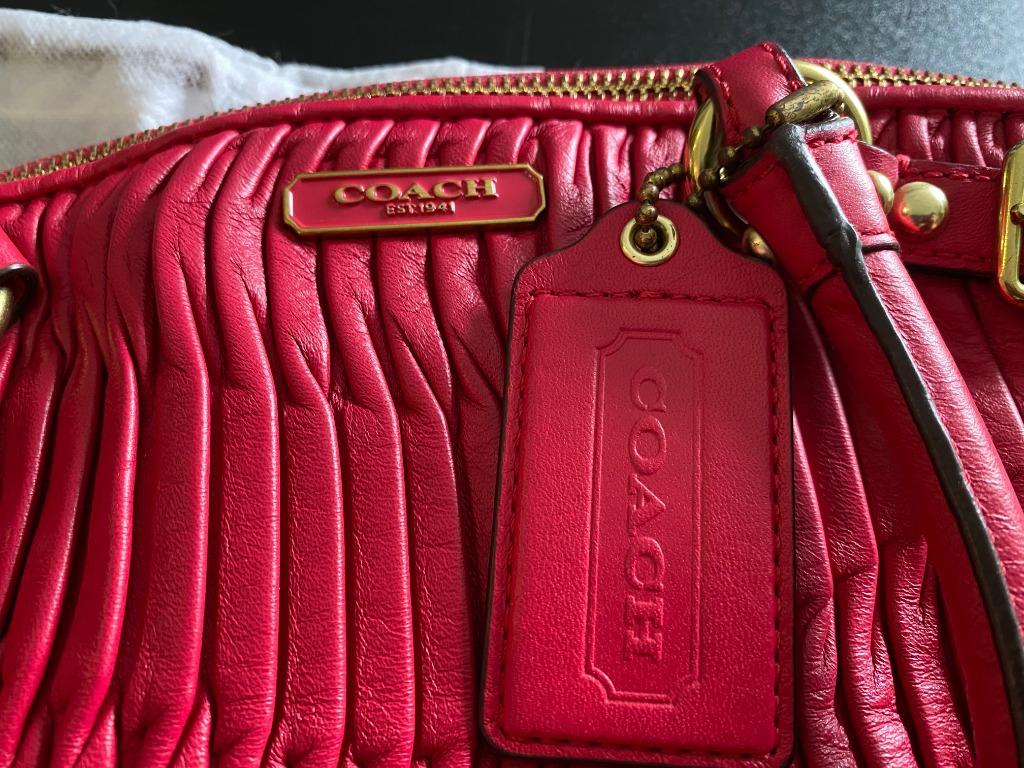 Coach pleated leather bag online