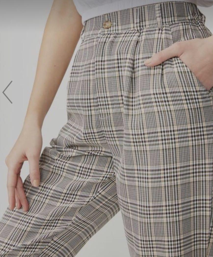 Checkered pants top cotton on