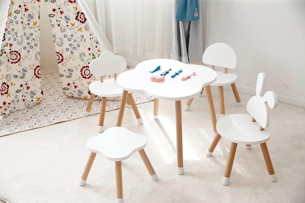 Cute Children Table Chair Wood MDF Design