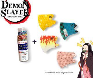 Demon Slayer Washable Face Mask Set for Only 180 (from Japan)