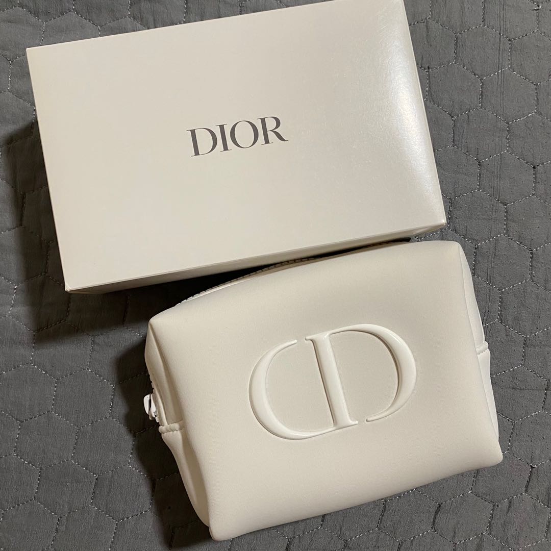 Dior white makeup pouch discount