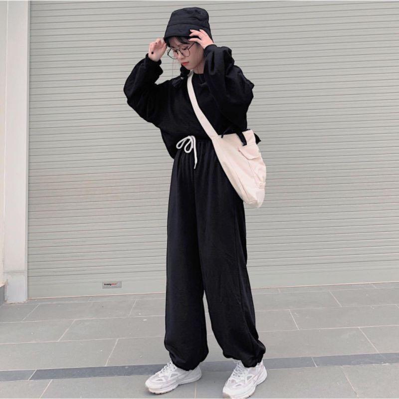 FABRIC JOGGERS PANTS COTTON CULOTTES BAGGY ELASTIC BEAR TROUSERS