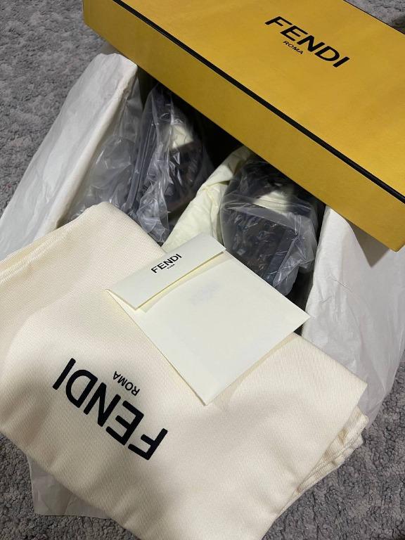 Fendi multicolor fabric hot sale slides